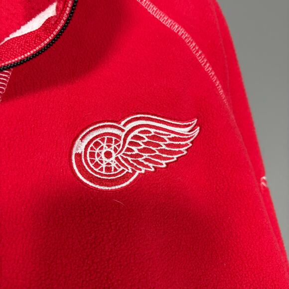 Detroit Red Wings RBX Women's Red & White Fleece Jacket - Size Large - Full Zip - Picture 4 of 8
